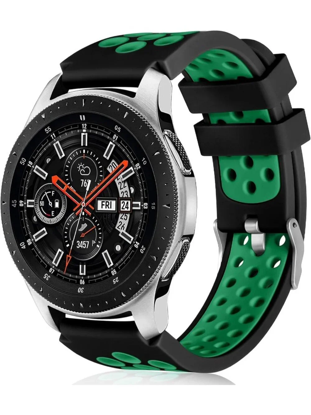 Unisex Black Sea Green Analog Compatible Frontier Silicone Samsung Galaxy Watch